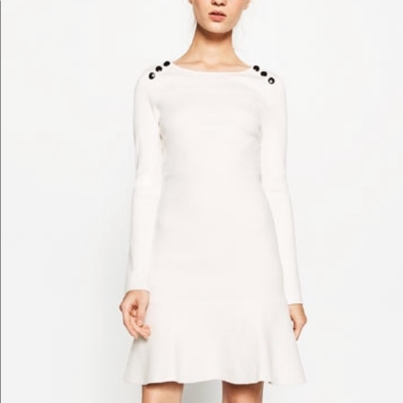 zara knit dress with buttons